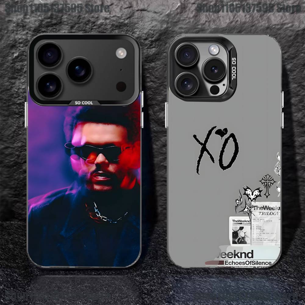 Coque de téléphone XO The W-Weeknd Pour iPhone 17,16,15,14,13,12,11,Pro,XS,Max,Plus,Mini,SE Noir Bonbon Mat Housse antichoc