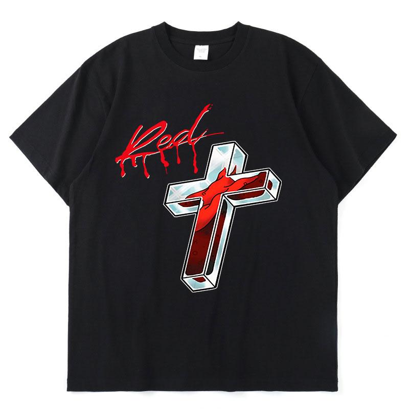 

Playboi Carti Whole Lotta Red Print Футболки Харадзюку Уличная одежда Топы Рэп Мужчины Женщины Хип-хоп Летняя футболка Tide