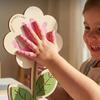 Unfinished Wood Wooden Ornament Flower Shape Table Decoration  Classroom Activity