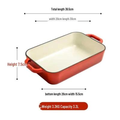 Cast Iron Enamel Roasting Baking Dish