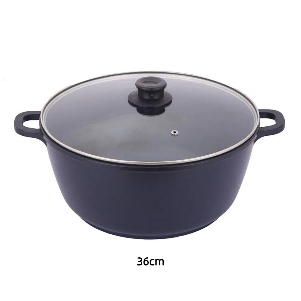 Aluminum Stock Pot NonStick with Glass Lid Deep Soup Pot Uncoated Janpanese Style Saucepan Special for Donkey-hide Gelatin