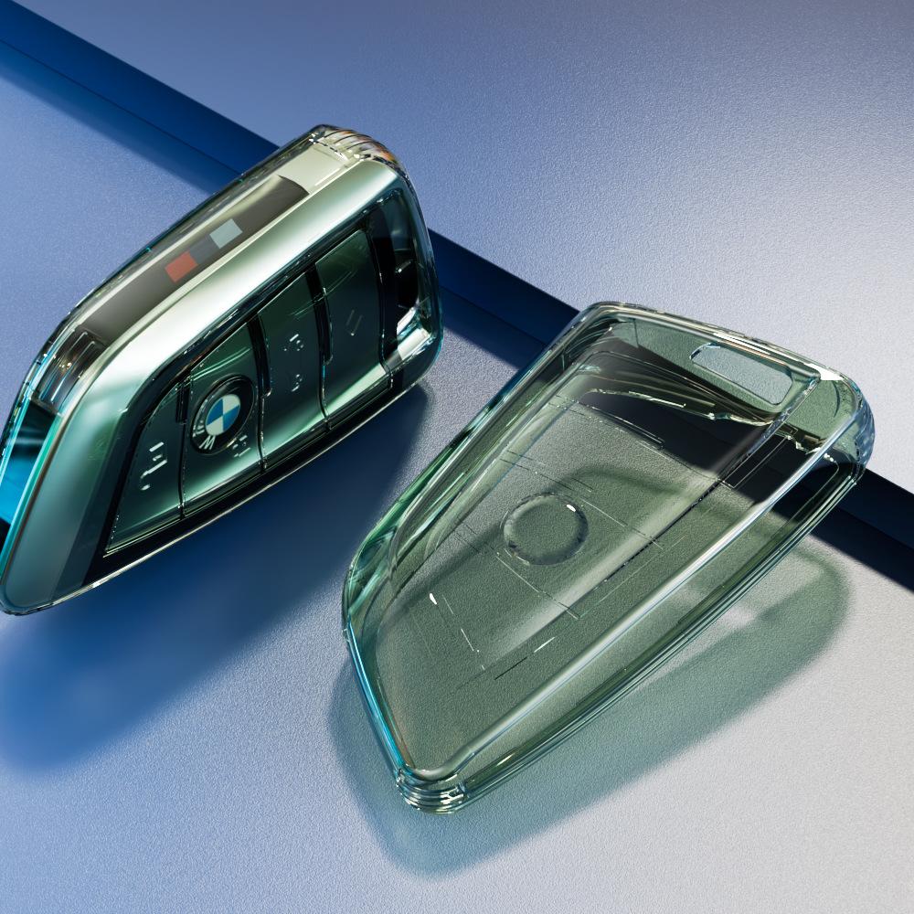 

TPU Transparent Car Key Case for BMW F20 G20 G30 X1 G05 X6 X7 - Key Shell Holder with Keychain
