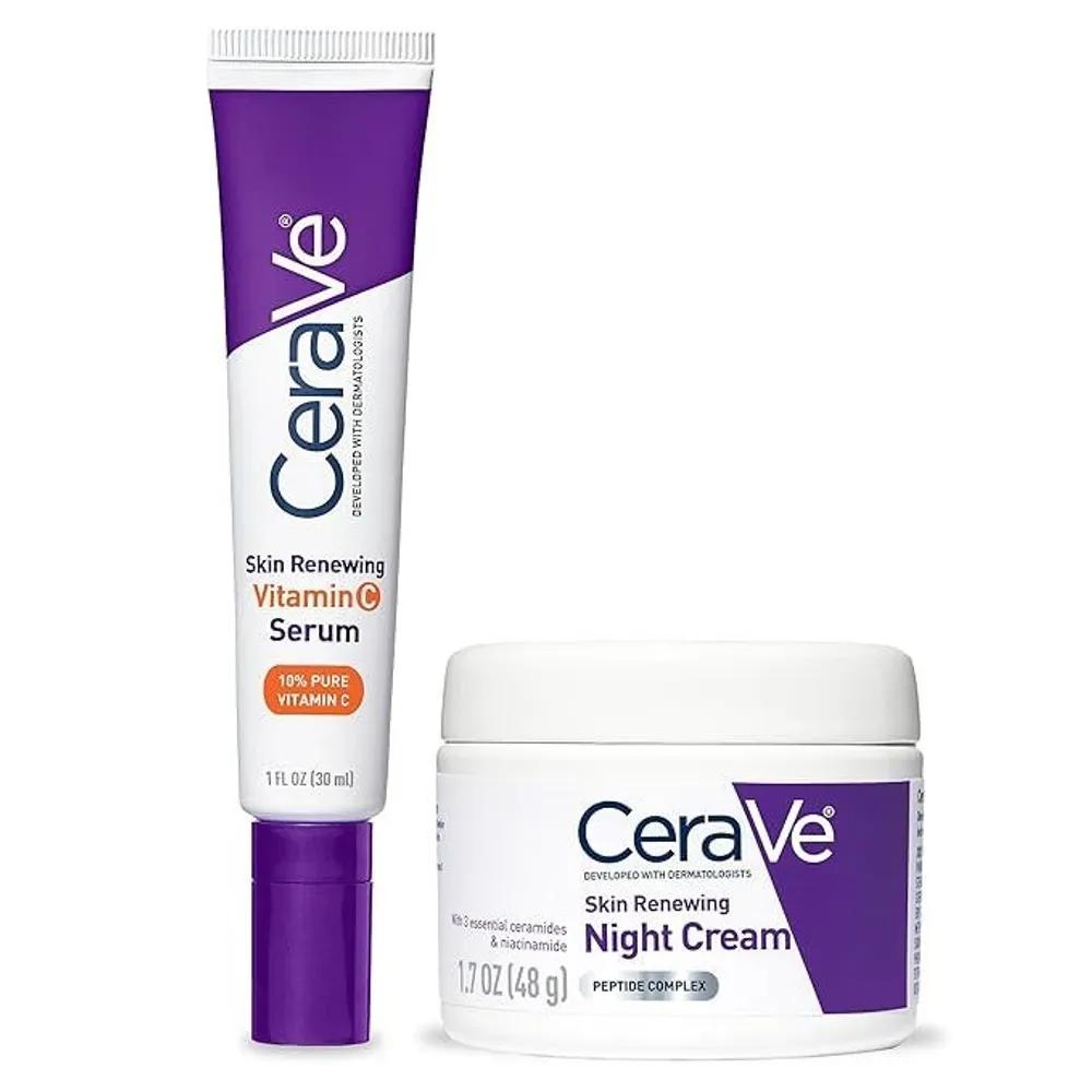 CeraVe Vitamin C Serum (30ml) + Night Cream (48g) Skincare Set