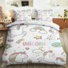 Kawaii Unicorn Colorful Luminous Unicorn Kids Bedding Set For Girls Pink Deluxe Quilt Cover Bedding Set King Queen Quilt Cover