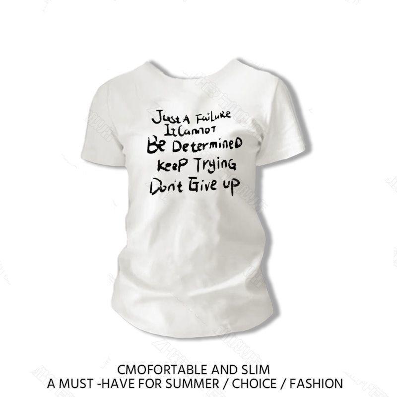 Women's Casual Motivational Quote Print T-shirt Slim Fit Short Sleeve Crew Neck Summer Top