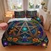 3pcs Mystic Pentagram Enchanted Pattern Bedding Set, 1* Cover + 2*Pillowcases, Printed Bedding Set, Soft