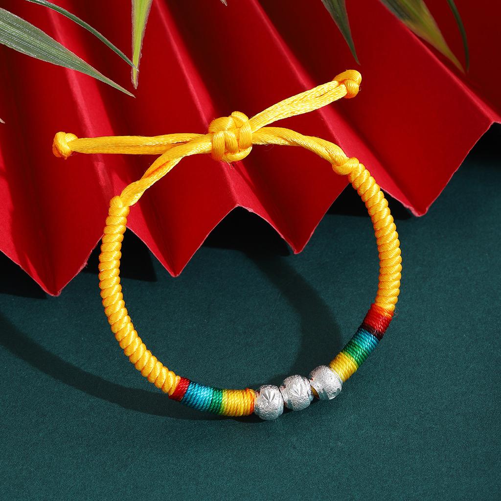 Colorful Rope Beaded Ethnic Style Hand-Woven Hand Rope, Tibetan Light Luxury High Sense Adjustable Fashion Jewelry Women