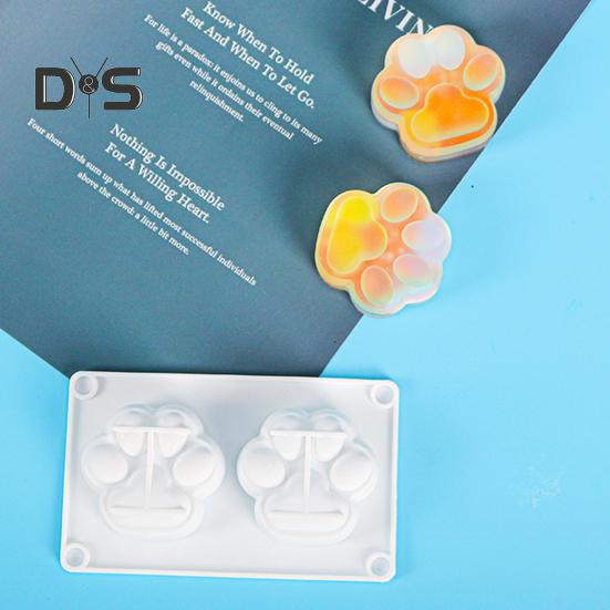 Eco-Friendly Casting Mold 2 Cavity Useful Cat Claw Shape Silicone Mold