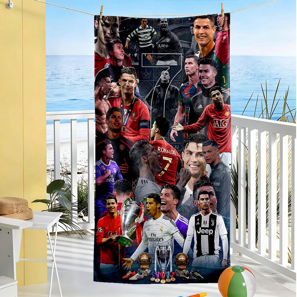 Cristiano Ronaldo Beach Towel Super Soft Microfiber Quickdry Fabric Comfortable Lightweight