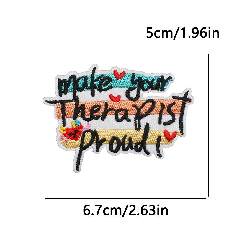 10pcs Lots Flower Letter Slogans Embroidery Patches Butterfly Iron On Patches For Clothing Chrysanthemum Book Sew Stickers 