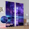 2D flat printing 2pcs Window Treatment Curtains Crystal Moonlight Polyester Fabric Without Electricity Seasonal Party & Holiday