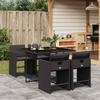 Vidaxl 5-Cz. Garden Furniture Set With Cushions, Black, Poly Rattan