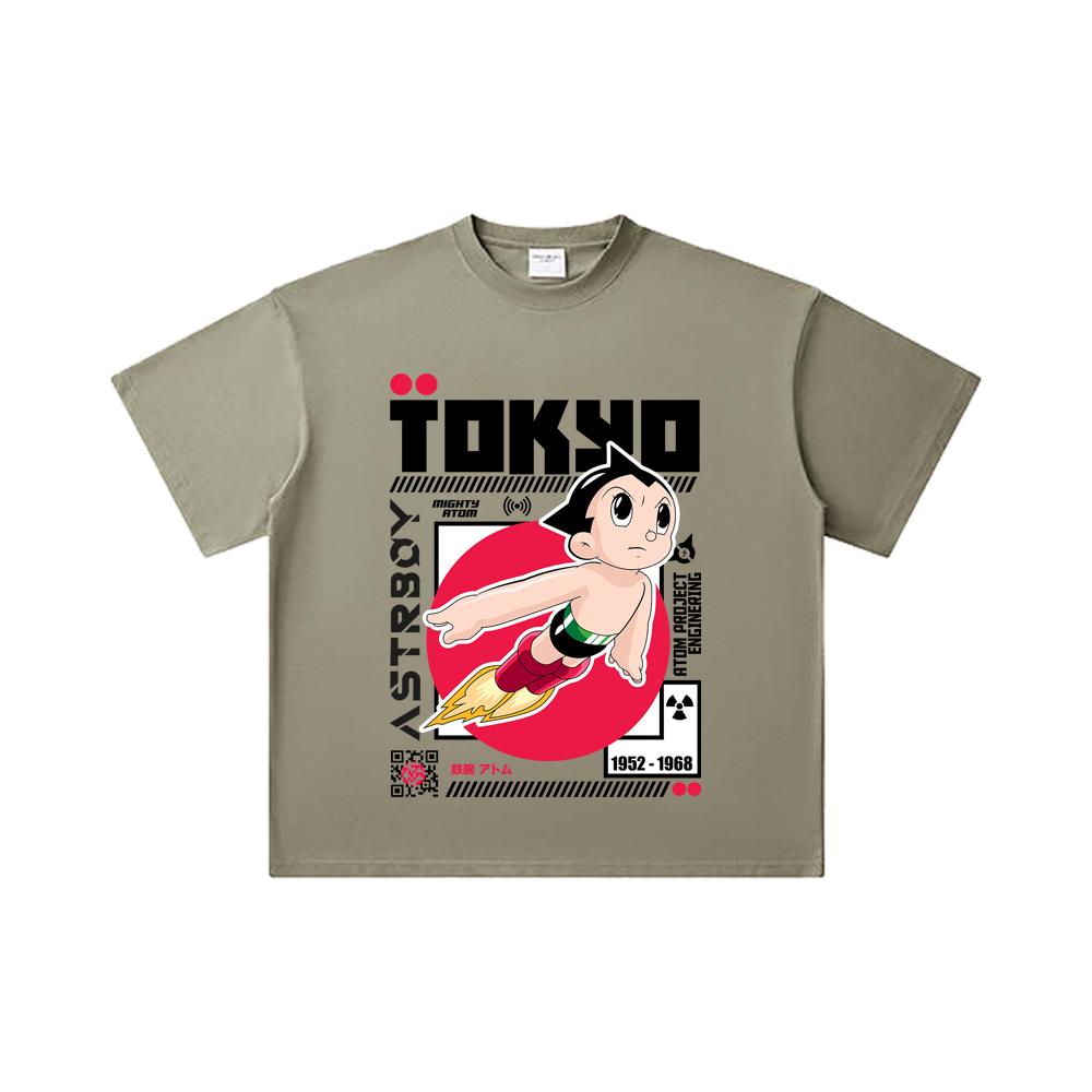 260 GSM Double Yarn 32 Count 100% Cotton Astro Boy V2 Print Unisex Heavy Cotton T Shirt