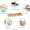 JJTZ Natural Bamboo Rectangular Tray Versatile Toilet Sink Tank Tray for Bathroom Counter Top
