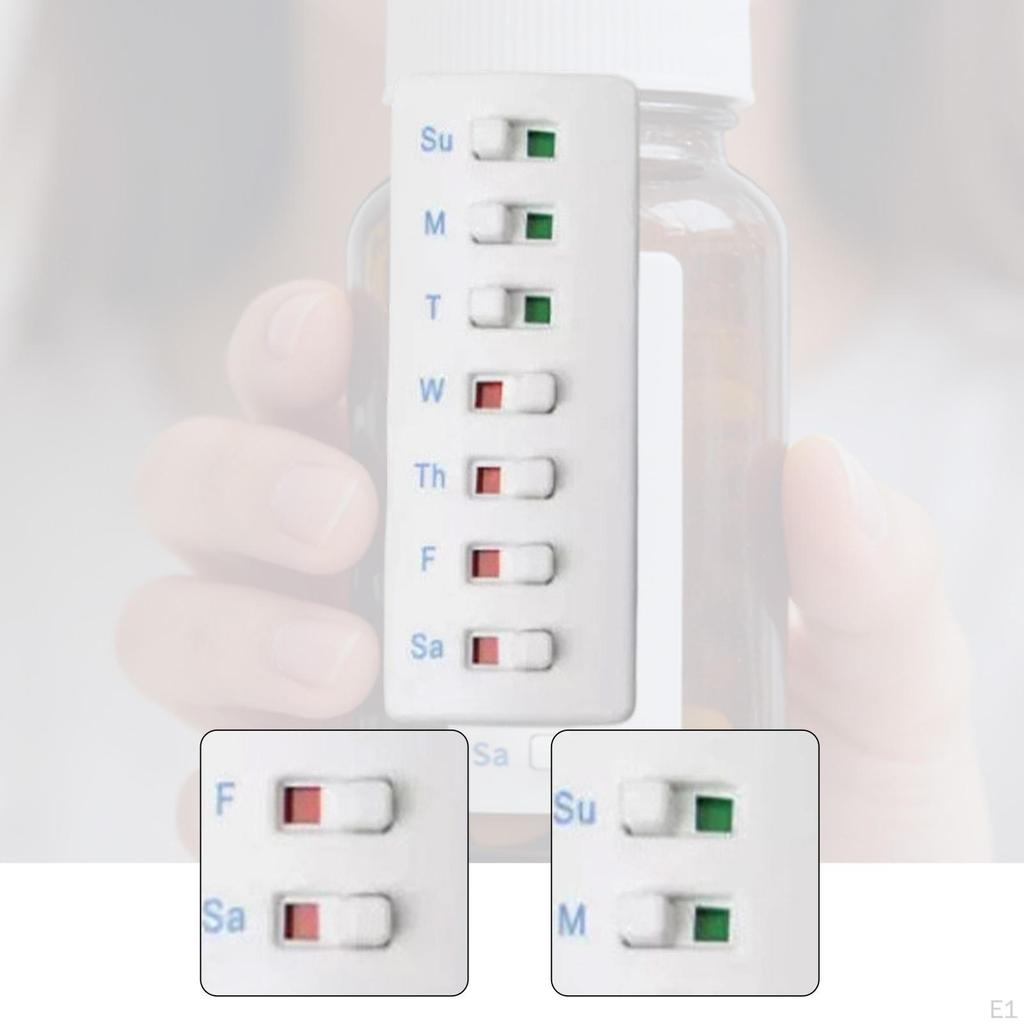 7 Day Memory Aid Compact Daily Medication Tracker for Fridge Work NightStand white