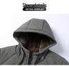 Men's Mid-Length Hooded Winter Coat with Velvet Lining for Middle-Aged and Elderly
