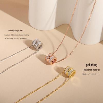 S925 Sterling Silver Rhinestone Clavicle Chain Necklace - Elegant, Slim Waist Style for Women