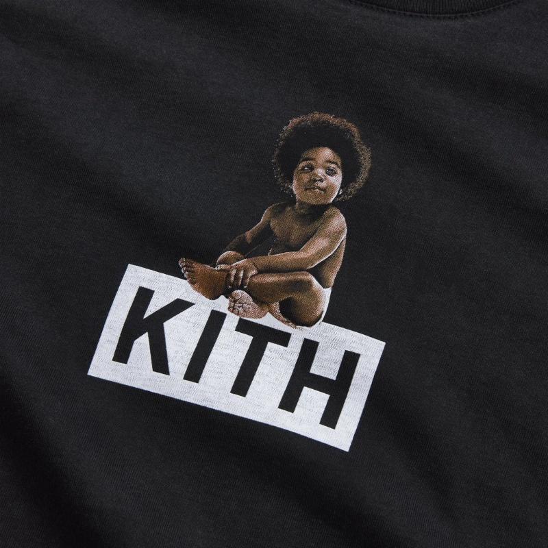 Kith For The Notorious B.I.G Ready To Die Classic Logo Vintage Tee Black Unisex Tops KH030055-100