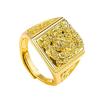 Gold Men's Dragon Ring, Gilt Brass Square Design, Long-Lasting Color Retention.