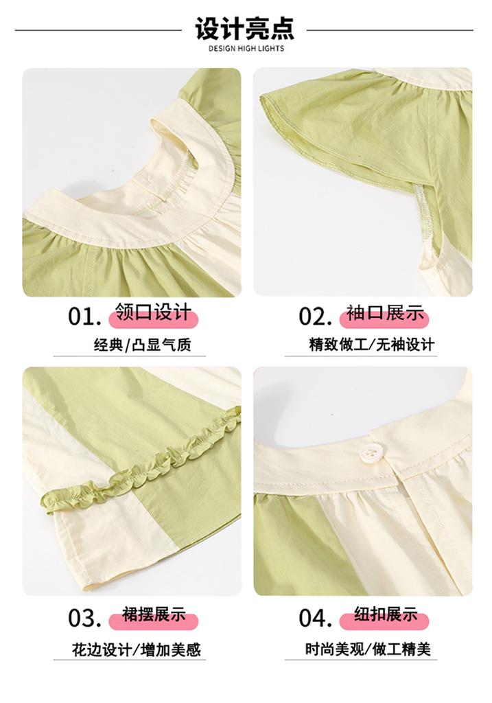 New Summer Dress for Girls, Children's Summer Internet Celebrity, Western Style Cotton Princess Dress, Girls' Thin Dress