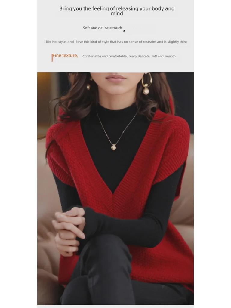 Chaleco de Punto Suave y Ceroso para Mujer - Primavera 2023 Chaleco Jersey Cuello en V para Primavera y Otoño