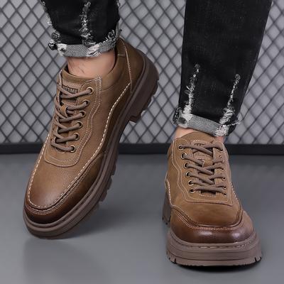 Klassische Leder Herren Sneaker Dicke Sohle Herren Handgefertigte Freizeitschuhe Stilvolle Marke Herren Laufschuhe Business Herren Wanderschuhe