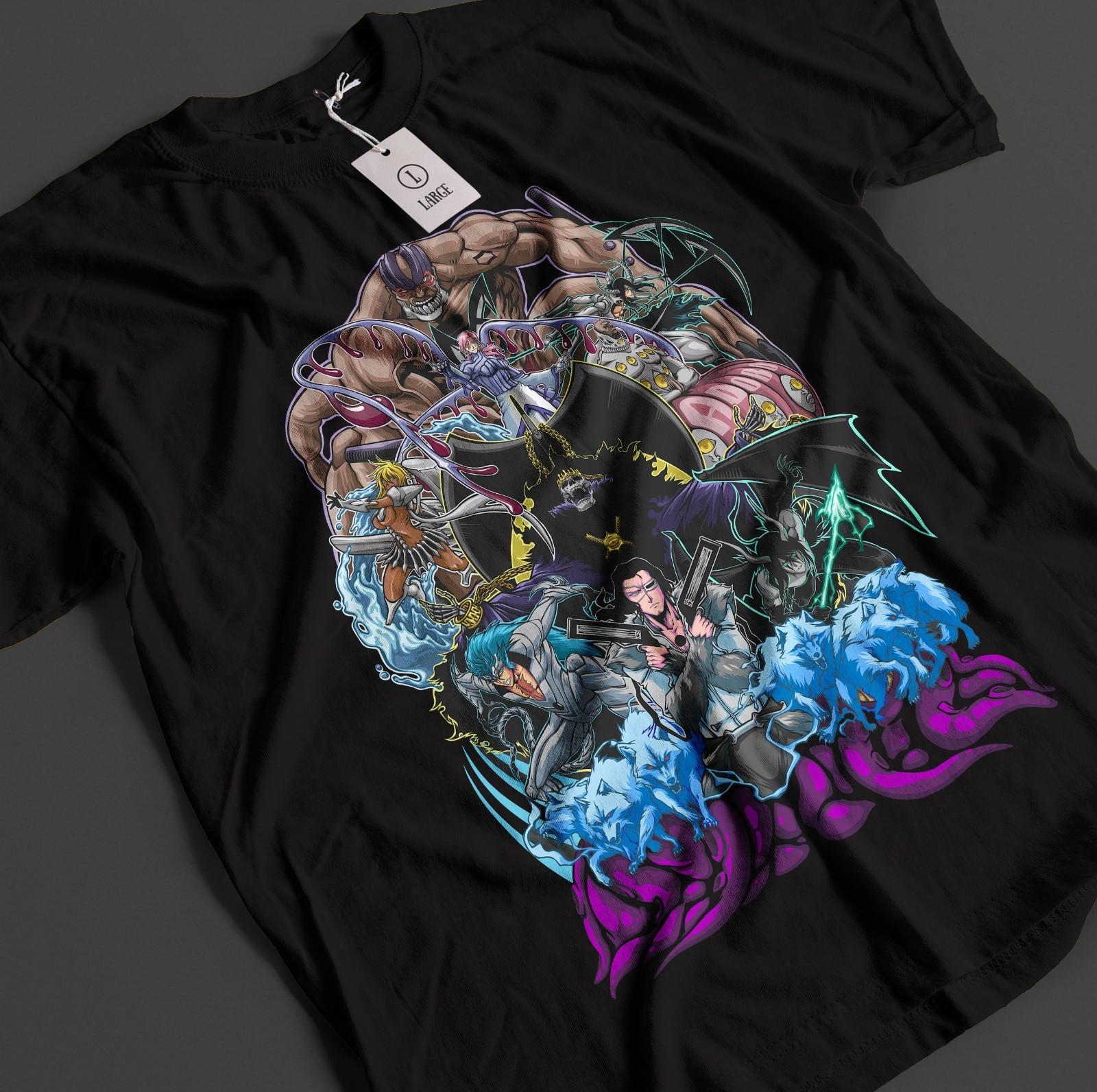 

Bleach Anime Shirt Espada Tshirt Ichigo Bankai T-Shirt Mens Womens Tees Top Aizen Zaraki Unisex Tee S
