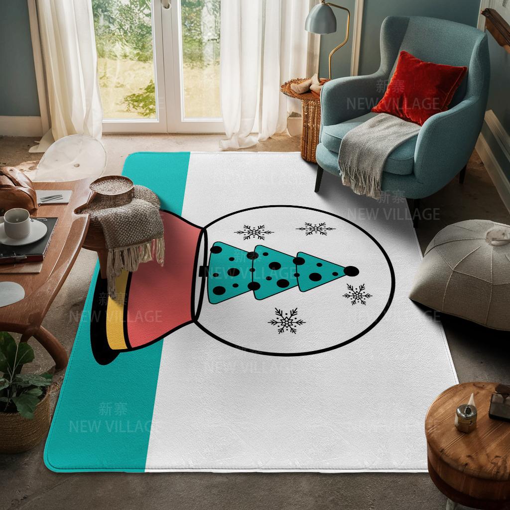 House Entrance Carpet Home Door Mat Living Room Bath Foot Bathroom Non-slip Water Absorption Rugs Bath Merry Christmas Winter
