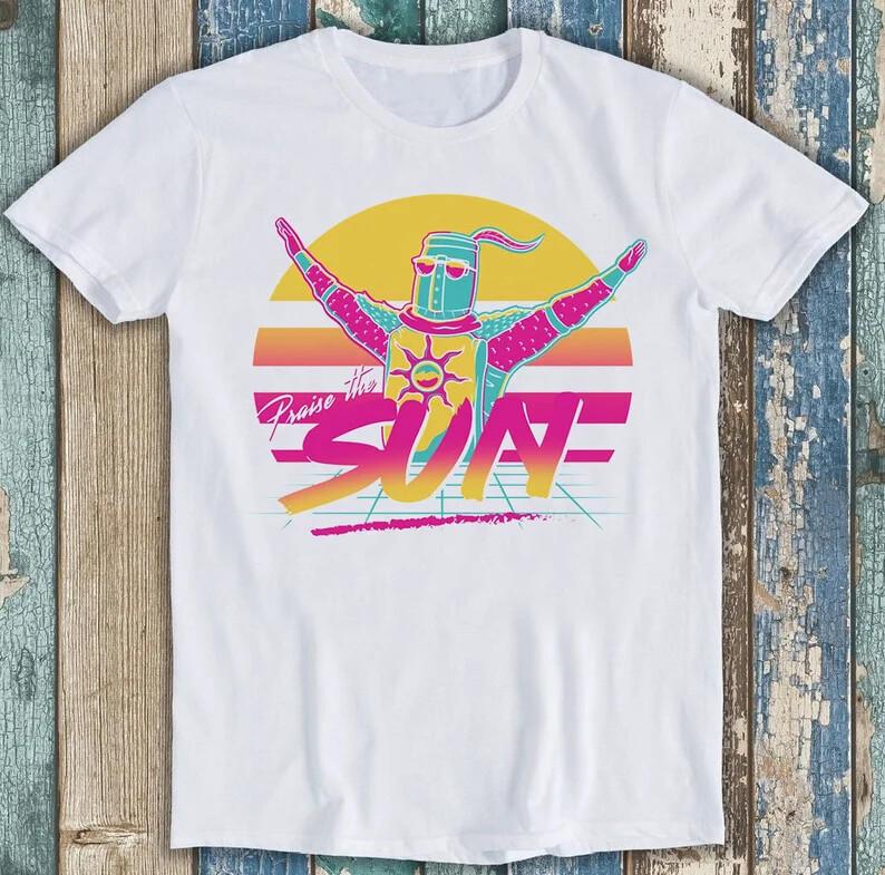 Praise The Sun Neon Homage Thank God Online Gaming Funny Gift Tee T Shirt M1596