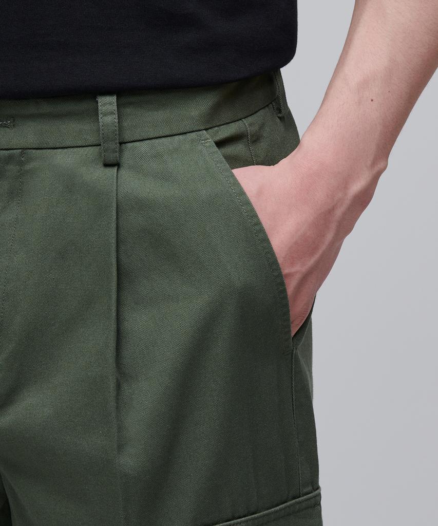 Musinsa Standard One-Pleat Wide Cargo Pants [Sage Green]