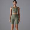 New High Waist And Beautiful Buttocks Antibacterial Yoga Suit, Nude Sports Fitness Set, Quick Drying Running Yoga Two-Piece Set For Women