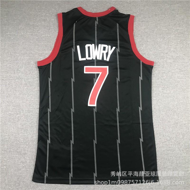 Camisa de Basquete Bordada Toronto Raptors 7 Kyle Lowry Masculina Feminina Roupa Esportiva Outono Inverno