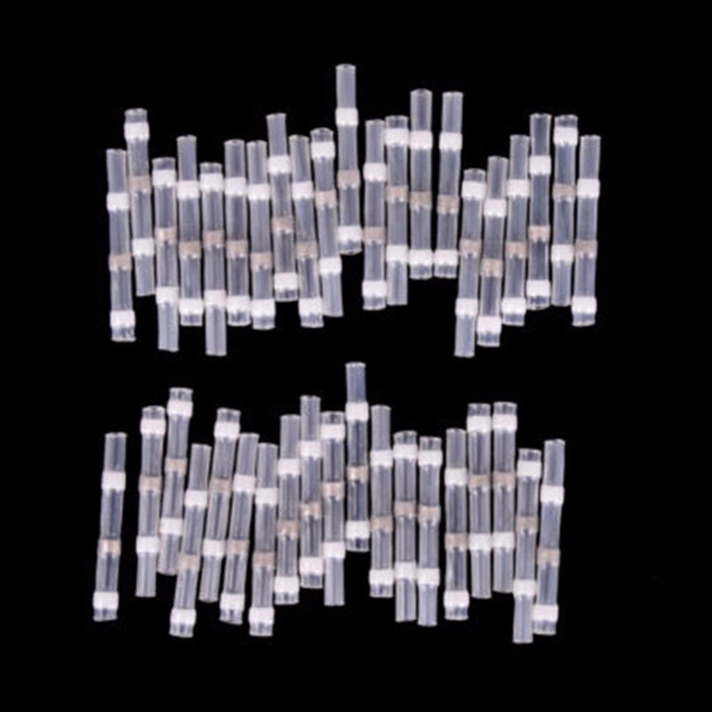 50Pcs 26-24AWG Waterproof Solder Sleeve Heat Shrink Wire Splice Connector White
