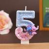 Creative Blue Stitch Digital Birthday Cake Candles - Cute and Festive