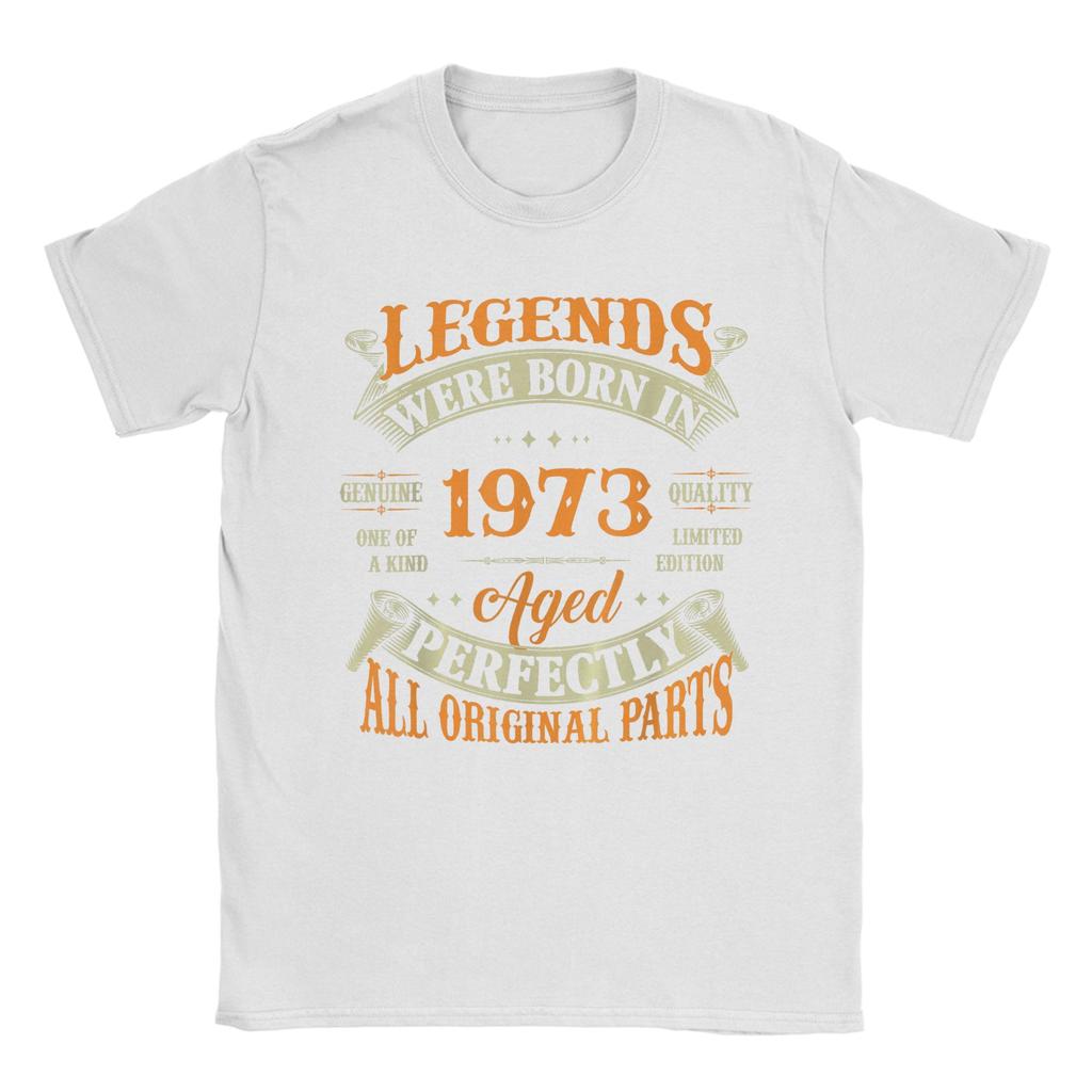 Unisexs 53rd Birthday Legends Born in 1973 53 Years Old T Shirt  Pure Cotton Tops Short Sleeve Round Neck Tee Shirt TShirts