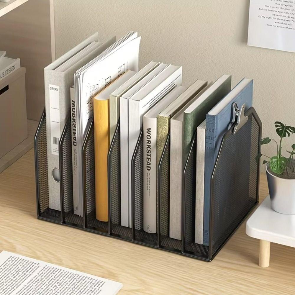 Detachable Book Stand 5/7 Grids File Storage Rack Simple Bookshelf  Students Use