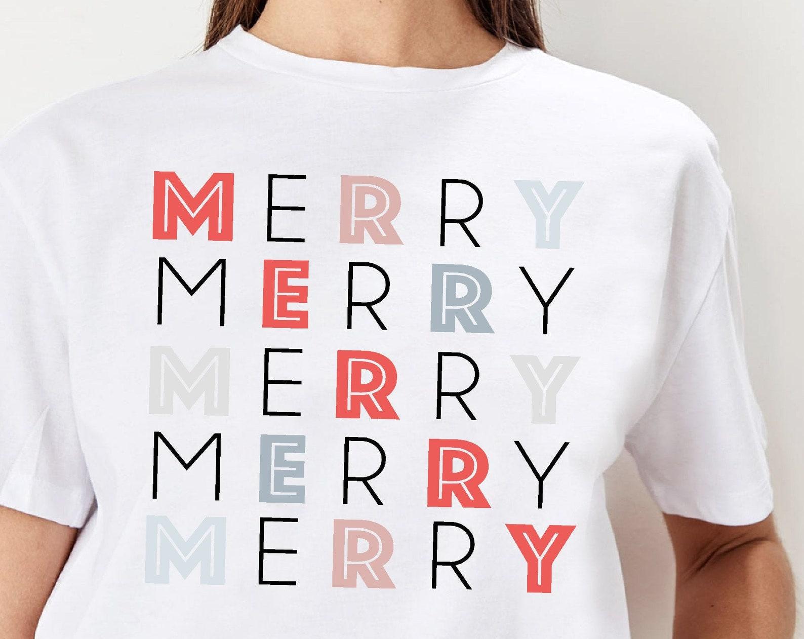 Christmas Shirts For Women, Merry and Bright, Merry Christmas Shirt, Merry Everything Shirt, Apparel Holiday Outfit, Gift For Her,Plus Sizes L