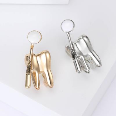Simple Medical Brooch Shirt Coat Dress Decoration Creative Clothing Dental Mirror Brooch