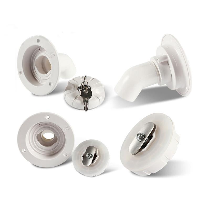 1 Set RV Gravity Fresh Water Fill Hatch Cover with Keys Inlet Part Filter Lockable For Boat Camper Trailer Caravan Accessories