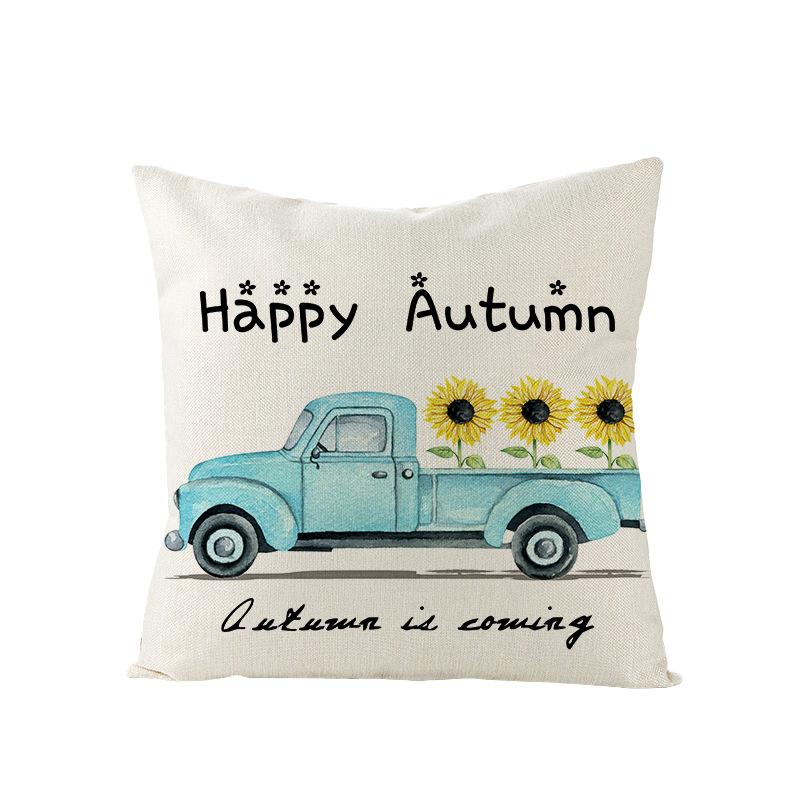 Thanksgiving Pillow Cover Maple Leaf Sunflower Polyester Cushion Cover Sofa Cushion Home Furnishings
