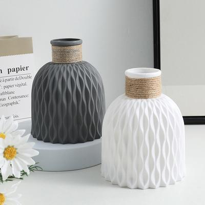 1 Unidad Jarrón de Plástico con Ondas de Agua Maceta Arreglo Estilo Moderno Nórdico Decoración Adorno de Escritorio para Sala de Estar en Casa