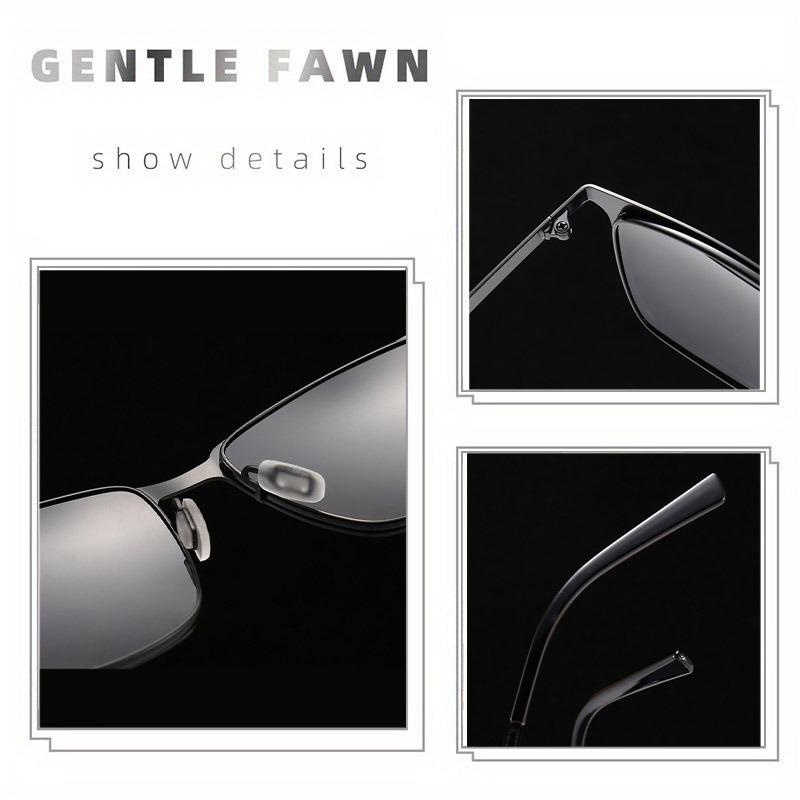 Non-polarized Classic Rectangle Sunglasses Men Night Vision Driving Sunglasses Fashion Square Spring Hinge Driving Cycling Eyewear