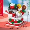 8in1 Christmas Tree Elk Deer Santa Claus Train Decorations Architecture Store Street View Xmas Snow House Building Block Kit Toy