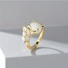 Cute Little Fox Adjustable Opening Ring – Small Luxury Design Fashion Ring for Women & Teenager, Delicate Animal Jewelry, Versatile Daily Wear Gift