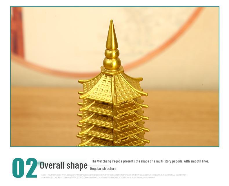 Miedziana ozdoba Pagody Wenchang: Duży, 7-13 warstwowy chiński buddyjski wystrój do domu i świątyni