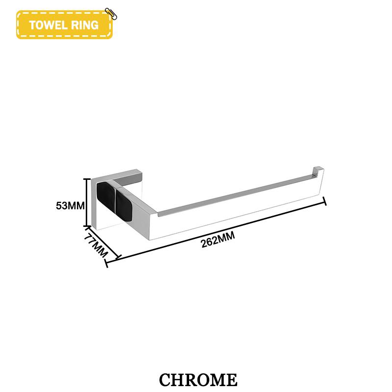 Accesorii negre pentru baie Raft pătrat din oțel inoxidabil Suport pentru prosoape Suport pentru șervețe Cârlig pentru haine Suport pentru pahare Pandantiv pentru perie de toaletă