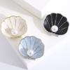 Classic Enamel Shell Brooches for Women Unisex Rhinestone Ocean Pins Friend Event Party New Gifts Jewelry Decoration Accessories