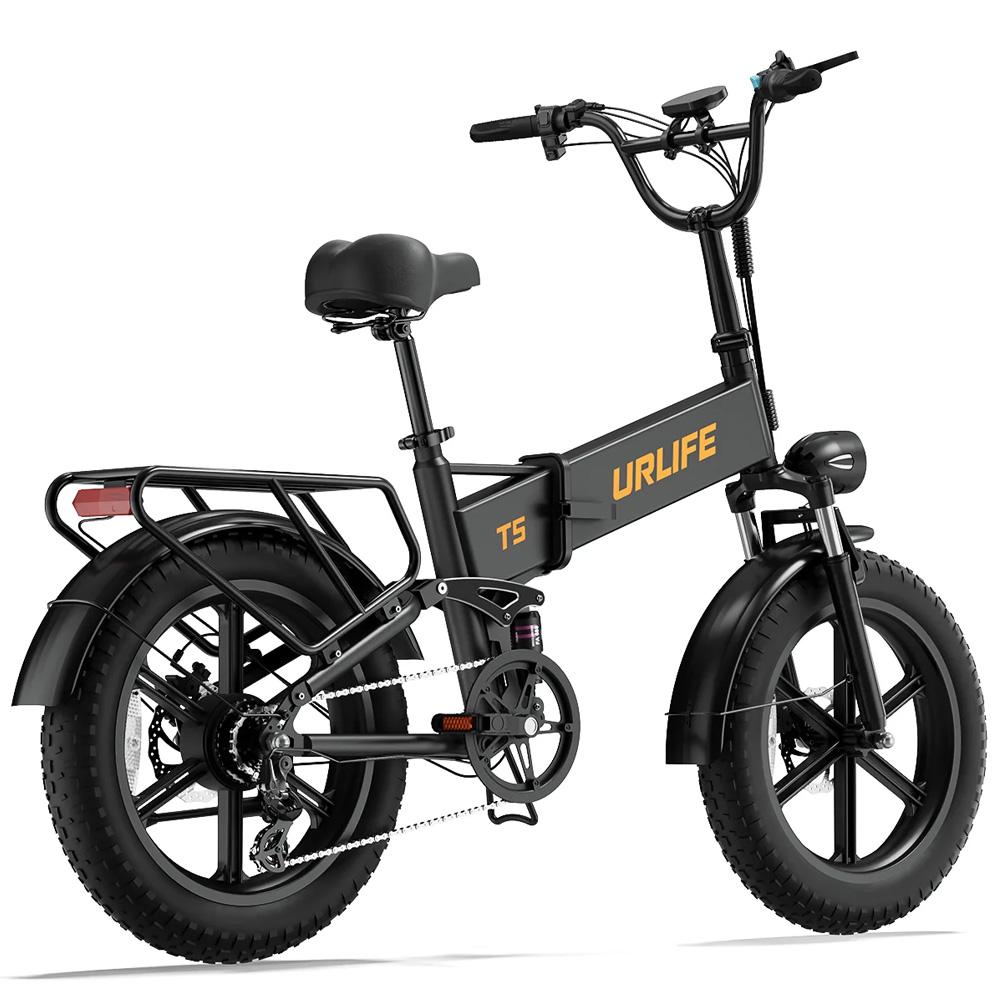 Electric Bicycle Foldable Urlife T5 20" Tire 750W Motor City Electric Bike For Adult 7 Speed Dual Disc Brakes 48V 13AH Max Load 120Kg