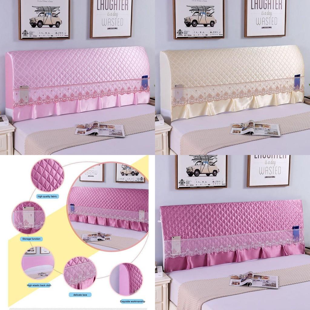 Stretchy Quilted Bed Head Cover With Lace Storage Wrinkle-resistant And All-inclusive
