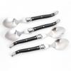 Jaswehome 6pcs Black Handle Laguiole Dinner Spoons Coffee Teaspoons Cutlery Dessert Fruit Mixing Ice Cream Spoon